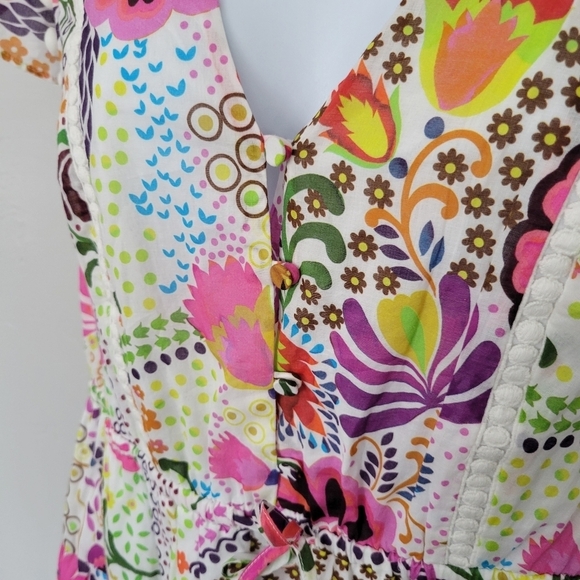 J.Crew NWT Women's 14 Ratti Retro Colorful Floral Print Short Sleeve Midi Dress - Picture 5 of 11